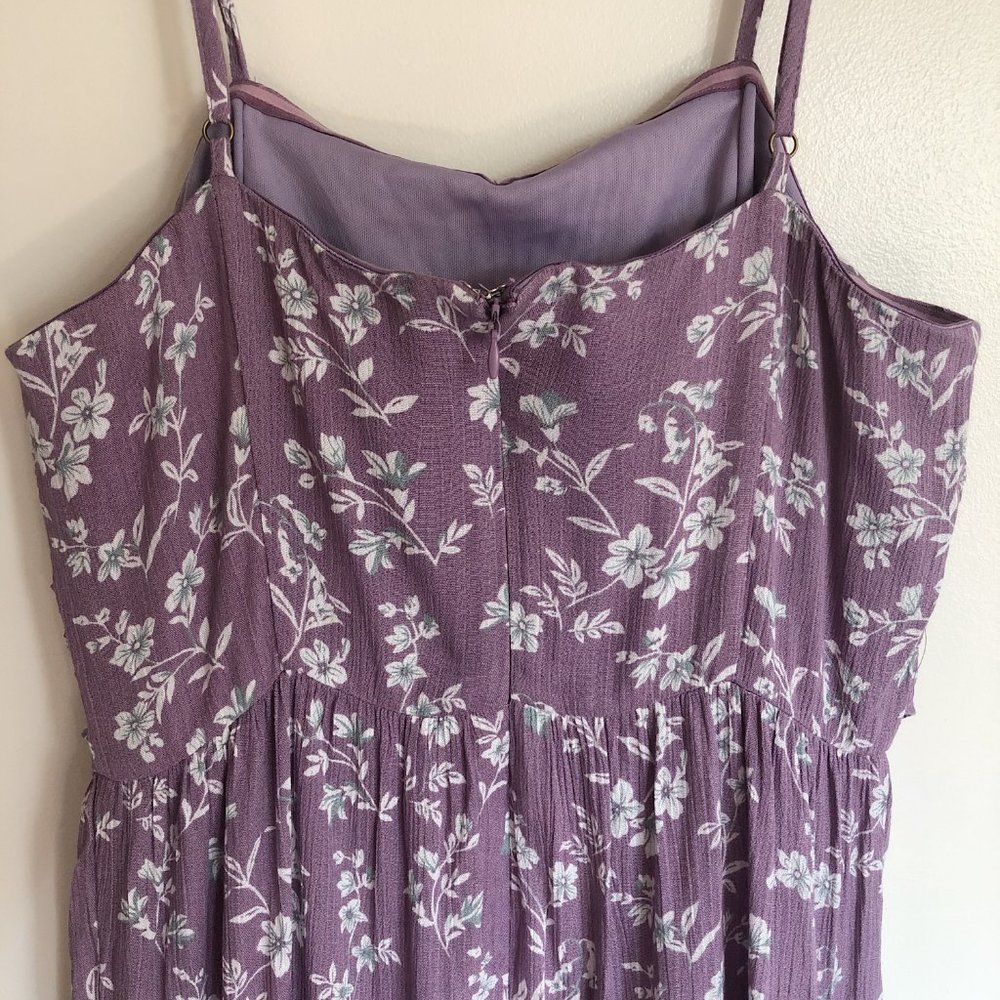 LOVERICHE Purple Floral Print Ruffle Mini Dress - Picture 4 of 9